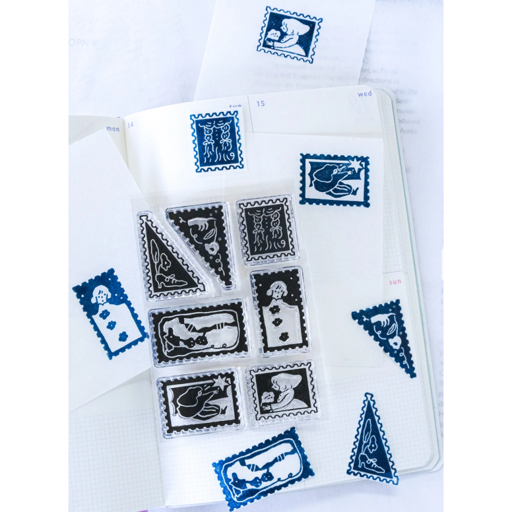 dodolulu 水晶印章「想你了」可愛女孩 手帳素材 【立夏手帳生活】-細節圖2