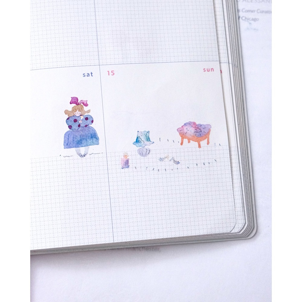 【雙材質】dodolulu『墨墨想像』3.5cm燙金霧面PET膠帶/和紙膠帶 優雅女孩風 紙膠帶【立夏手帳生活】-細節圖5