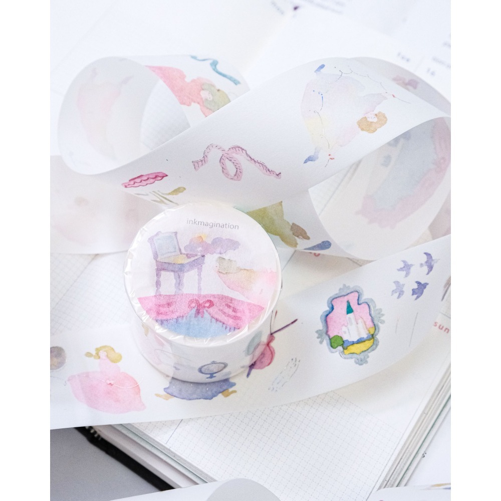 【雙材質】dodolulu『墨墨想像』3.5cm燙金霧面PET膠帶/和紙膠帶 優雅女孩風 紙膠帶【立夏手帳生活】-細節圖6