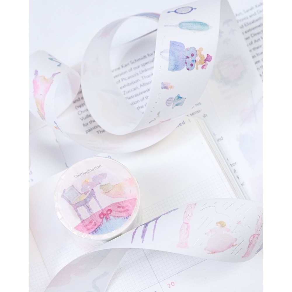 【雙材質】dodolulu『墨墨想像』3.5cm燙金霧面PET膠帶/和紙膠帶 優雅女孩風 紙膠帶【立夏手帳生活】-細節圖10