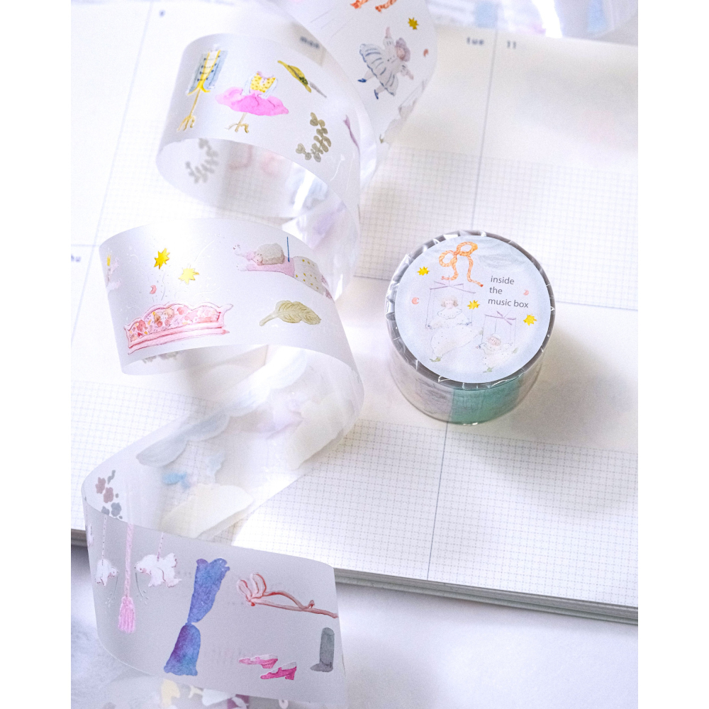 【雙材質】dodolulu『旋律之外』3.5cm燙金霧面PET膠帶/和紙膠帶 優雅女孩風 紙膠帶【立夏手帳生活】-細節圖6