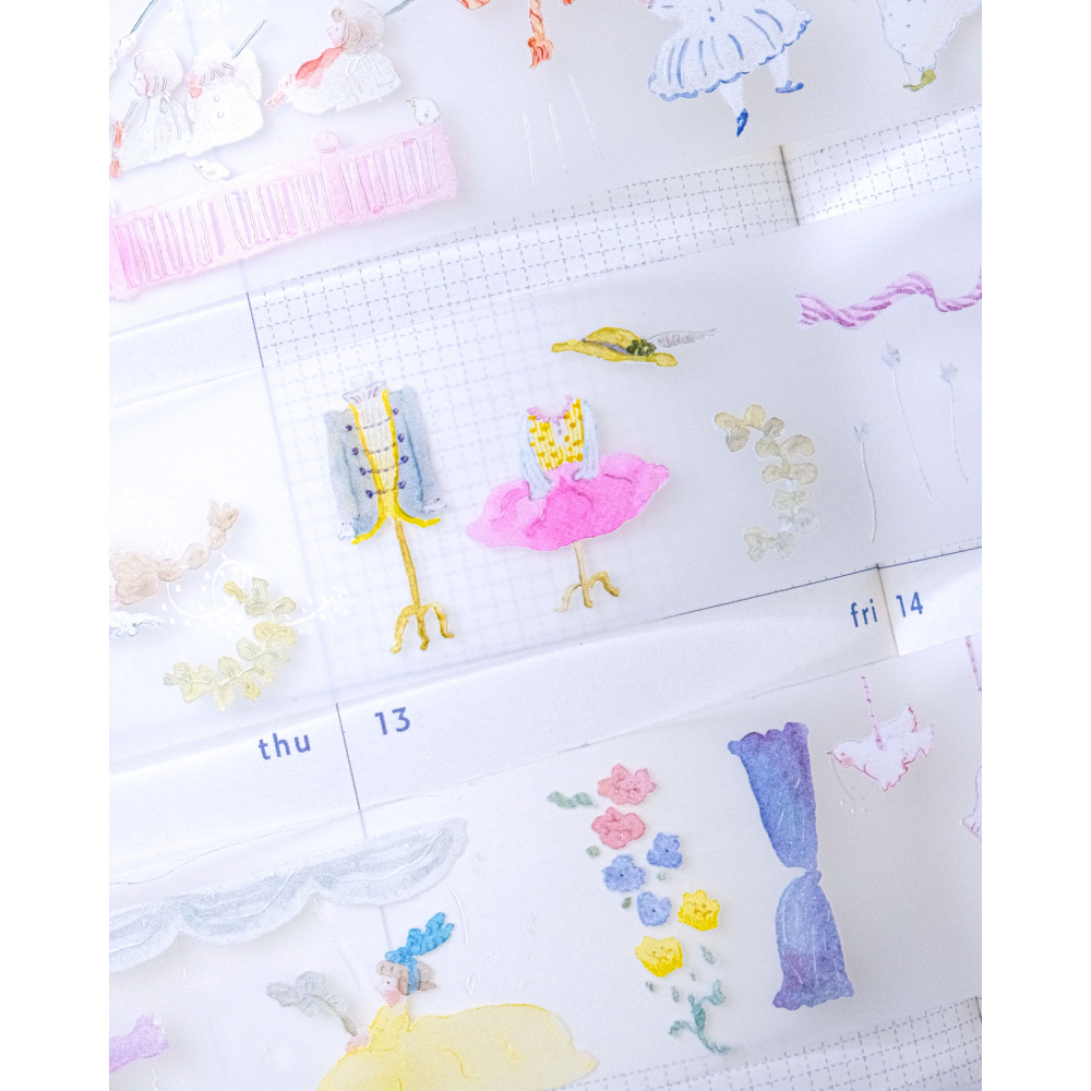 【雙材質】dodolulu『旋律之外』3.5cm燙金霧面PET膠帶/和紙膠帶 優雅女孩風 紙膠帶【立夏手帳生活】-細節圖8