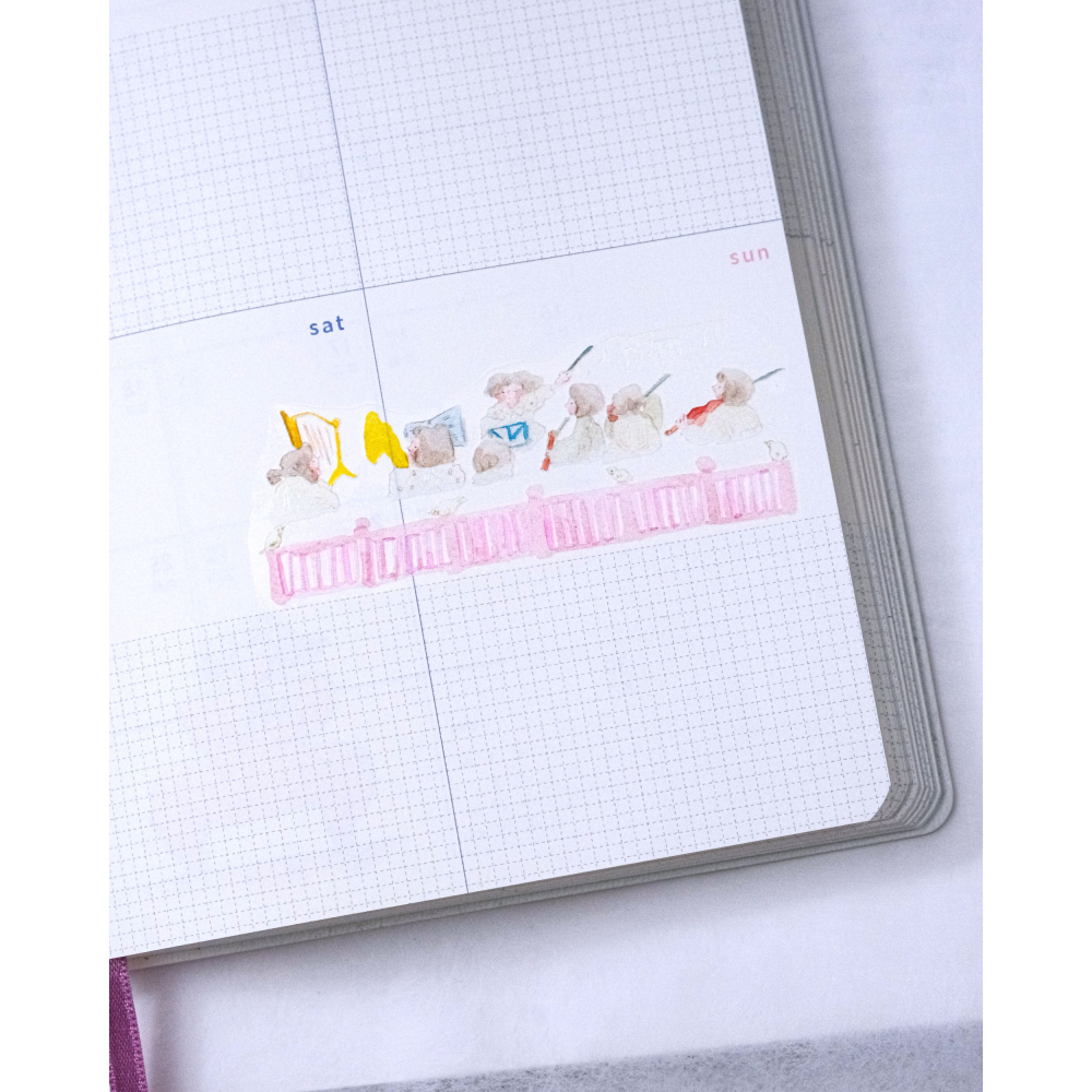 【雙材質】dodolulu『旋律之外』3.5cm燙金霧面PET膠帶/和紙膠帶 優雅女孩風 紙膠帶【立夏手帳生活】-細節圖9