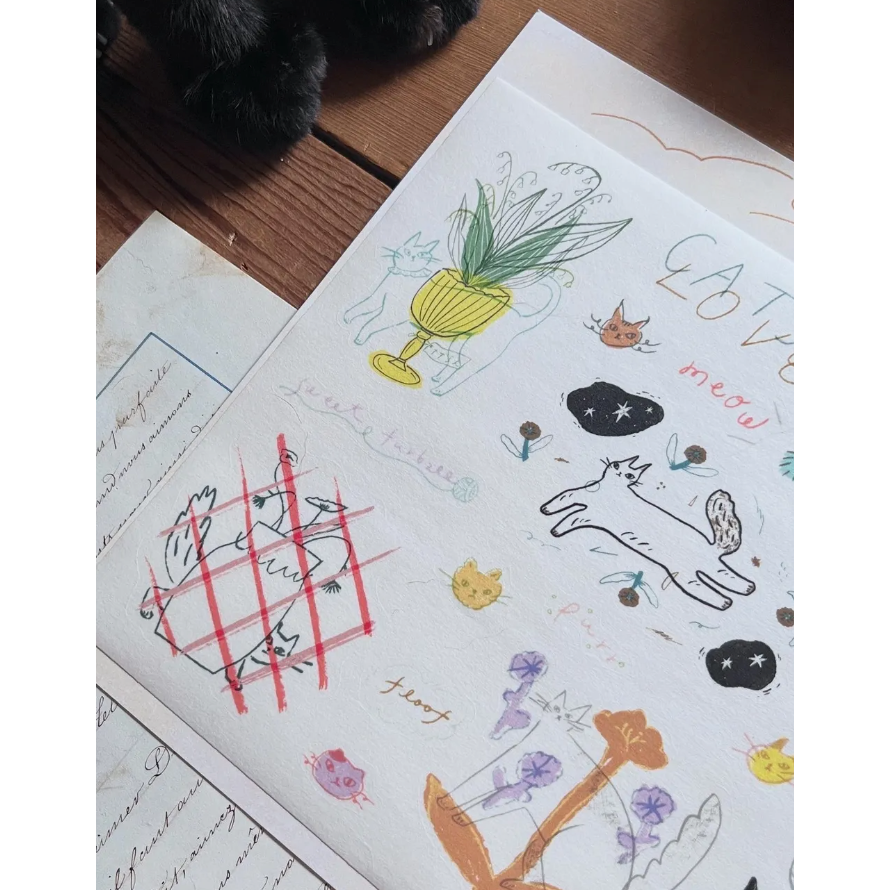 森酪梨Avocado mori 貓咪愛好者 Cats lover 和紙割型貼紙-細節圖2