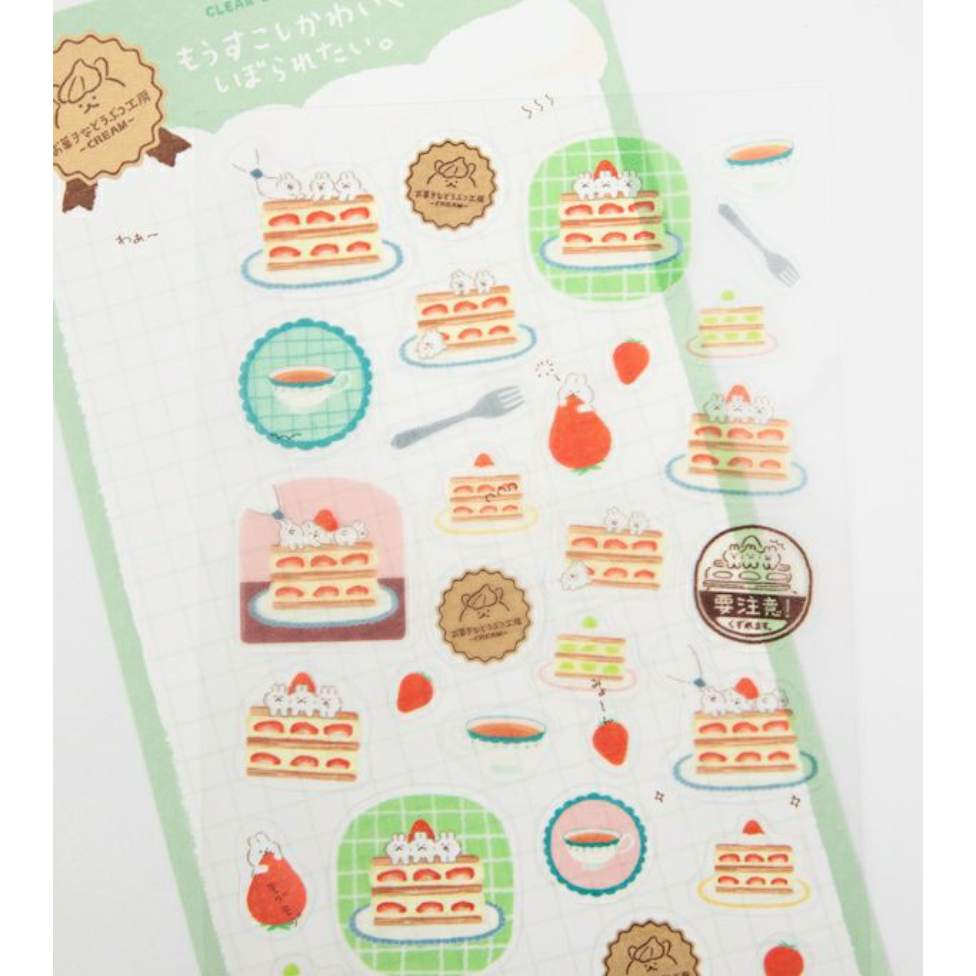 【新6款】古川紙工 小動物菓子工坊第二彈 透明貼紙組 手帳日記拼貼裝飾 日本製【立夏手帳生活】-細節圖3