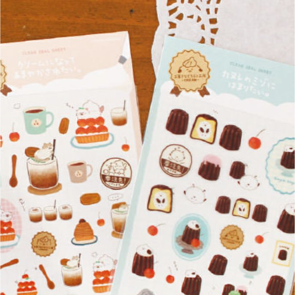 【新6款】古川紙工 小動物菓子工坊第二彈 透明貼紙組 手帳日記拼貼裝飾 日本製【立夏手帳生活】-細節圖4