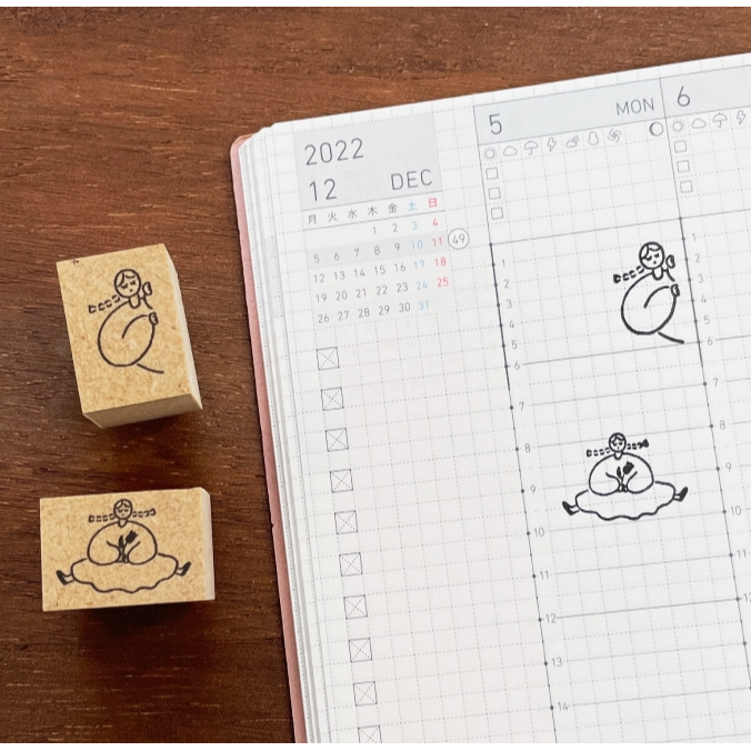 【小人物4款】Stamp Marche 印章市場 木頭印章 日本製【立夏手帳生活】-細節圖2