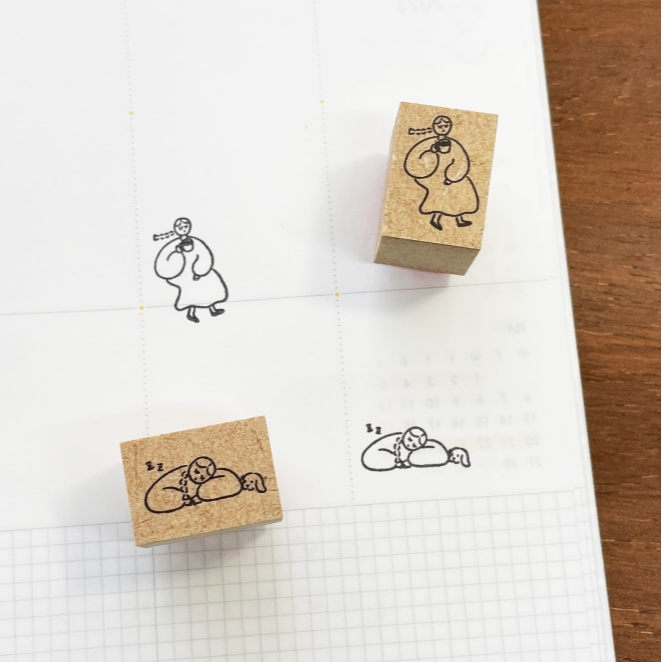 【小人物4款】Stamp Marche 印章市場 木頭印章 日本製【立夏手帳生活】-細節圖8