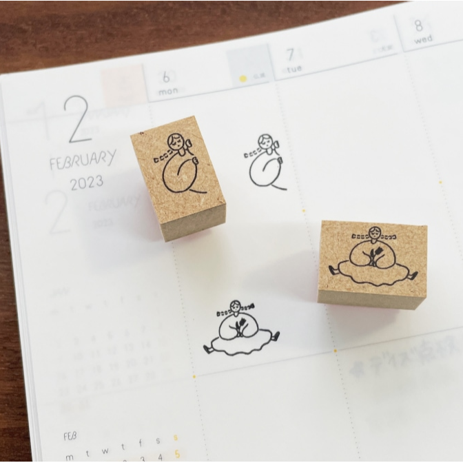 【小人物4款】Stamp Marche 印章市場 木頭印章 日本製【立夏手帳生活】-細節圖9