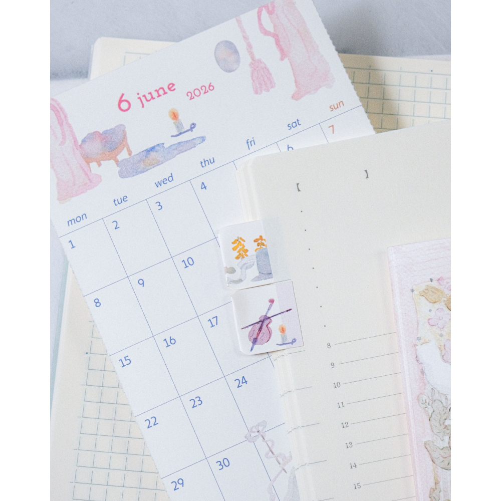 dodolulu 2026 月間月曆貼紙 適合B6、A5及 Traveler Style 標準款筆記本【立夏手帳生活】-細節圖3