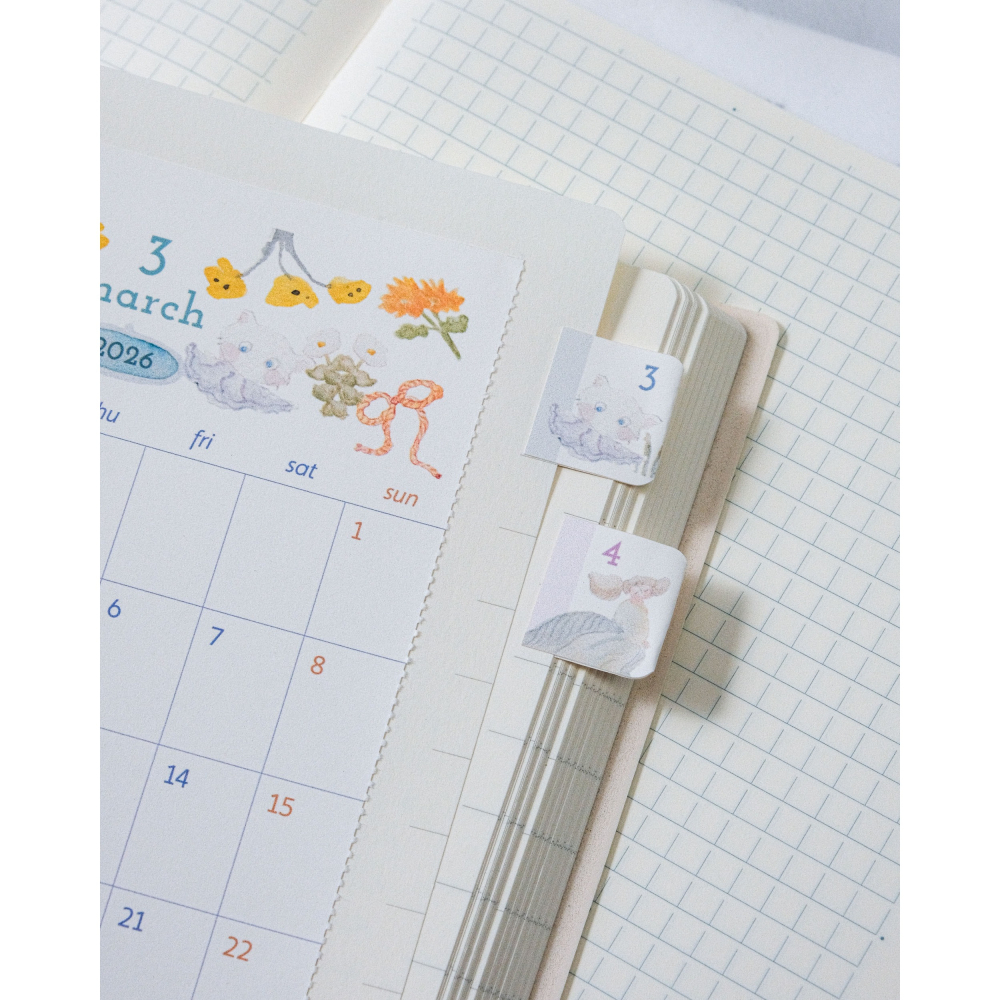 dodolulu 2026 月間月曆貼紙 適合B6、A5及 Traveler Style 標準款筆記本【立夏手帳生活】-細節圖5