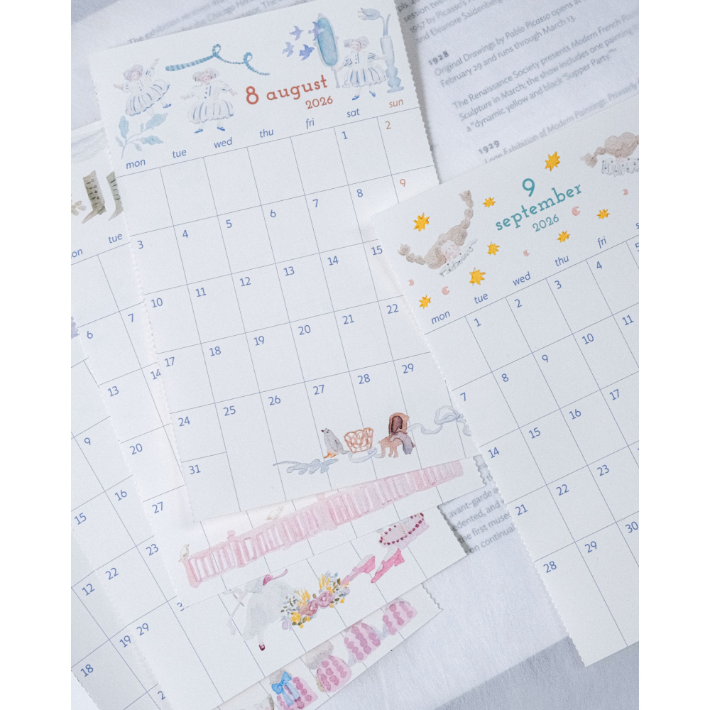 dodolulu 2026 月間月曆貼紙 適合B6、A5及 Traveler Style 標準款筆記本【立夏手帳生活】-細節圖9