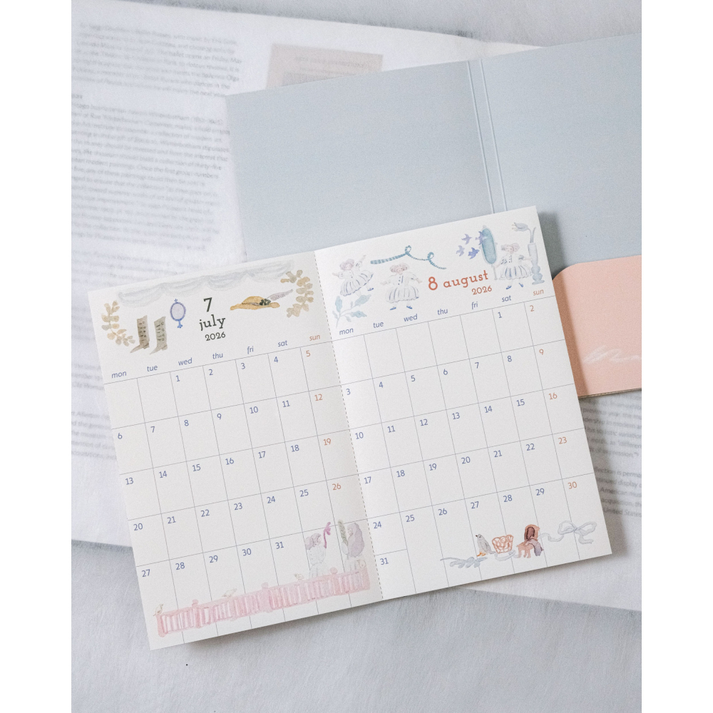 dodolulu 2026 月間月曆貼紙 適合B6、A5及 Traveler Style 標準款筆記本【立夏手帳生活】-細節圖11