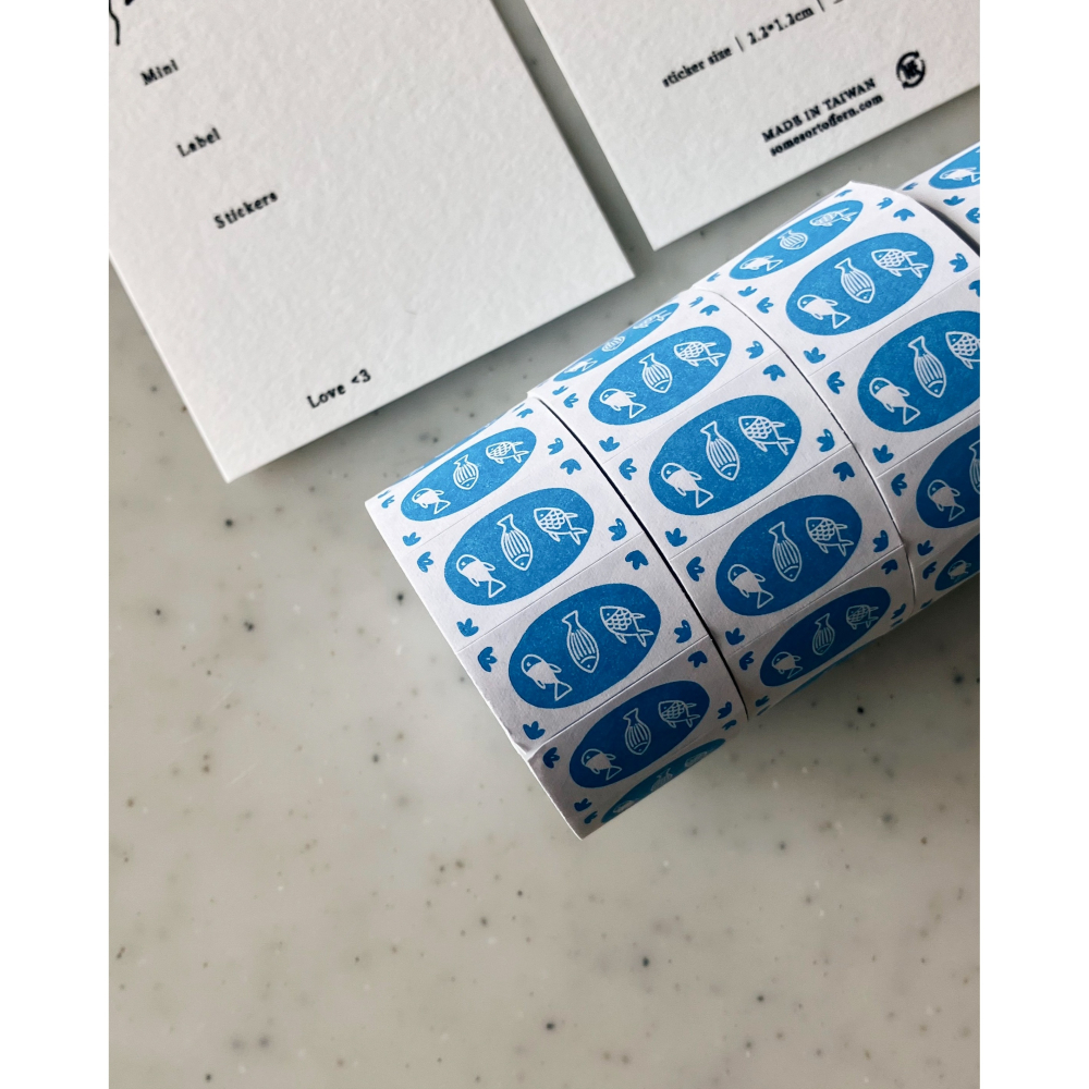 羊君 小魚 𝐦𝐢𝐧𝐢 𝐟𝐢𝐬𝐡𝐞𝐬 標籤貼紙卷【立夏手帳生活】-細節圖2