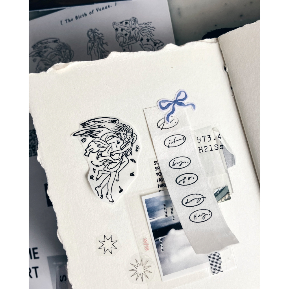 羊君 維納斯的誕生 𝐓𝐡𝐞 𝐁𝐢𝐫𝐭𝐡 𝐎𝐟 𝐕𝐞𝐧𝐮𝐬 復古櫸木印章3顆組【立夏手帳生活-細節圖5