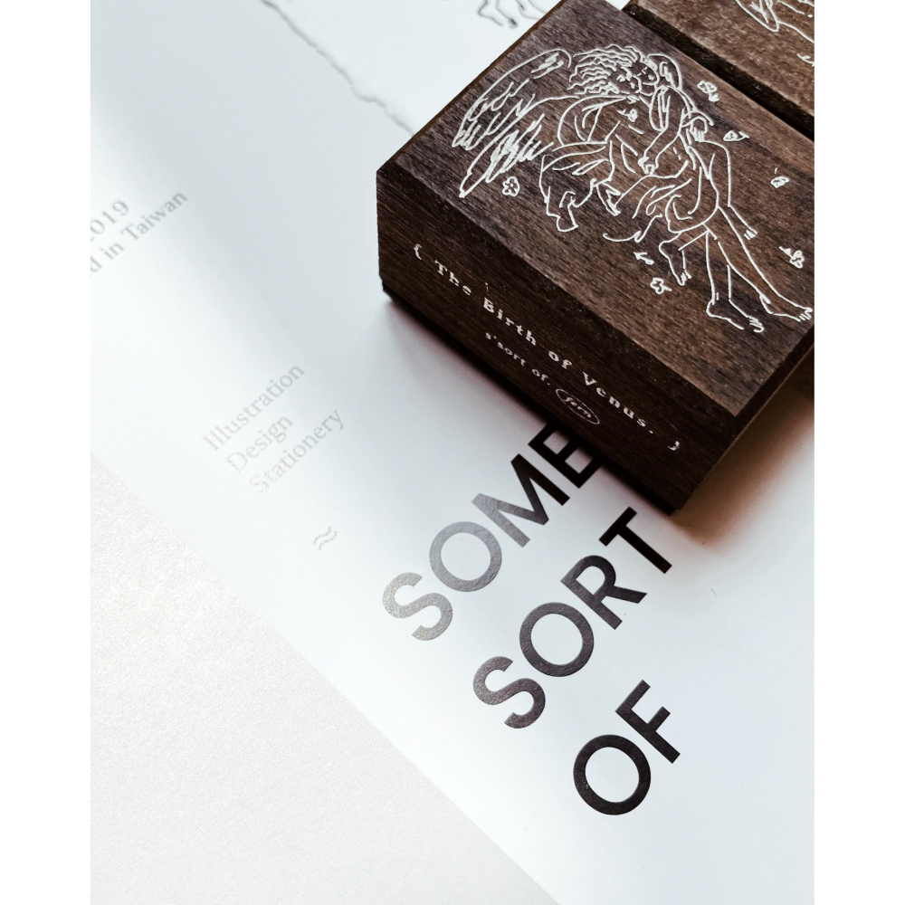 羊君 維納斯的誕生 𝐓𝐡𝐞 𝐁𝐢𝐫𝐭𝐡 𝐎𝐟 𝐕𝐞𝐧𝐮𝐬 復古櫸木印章3顆組【立夏手帳生活-細節圖7