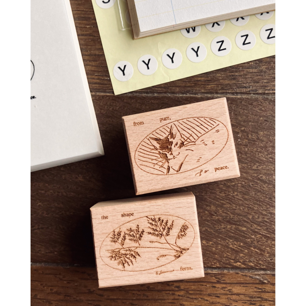 【2款】羊君 貓咪與蕨類 櫸木印章【立夏手帳生活】-細節圖3