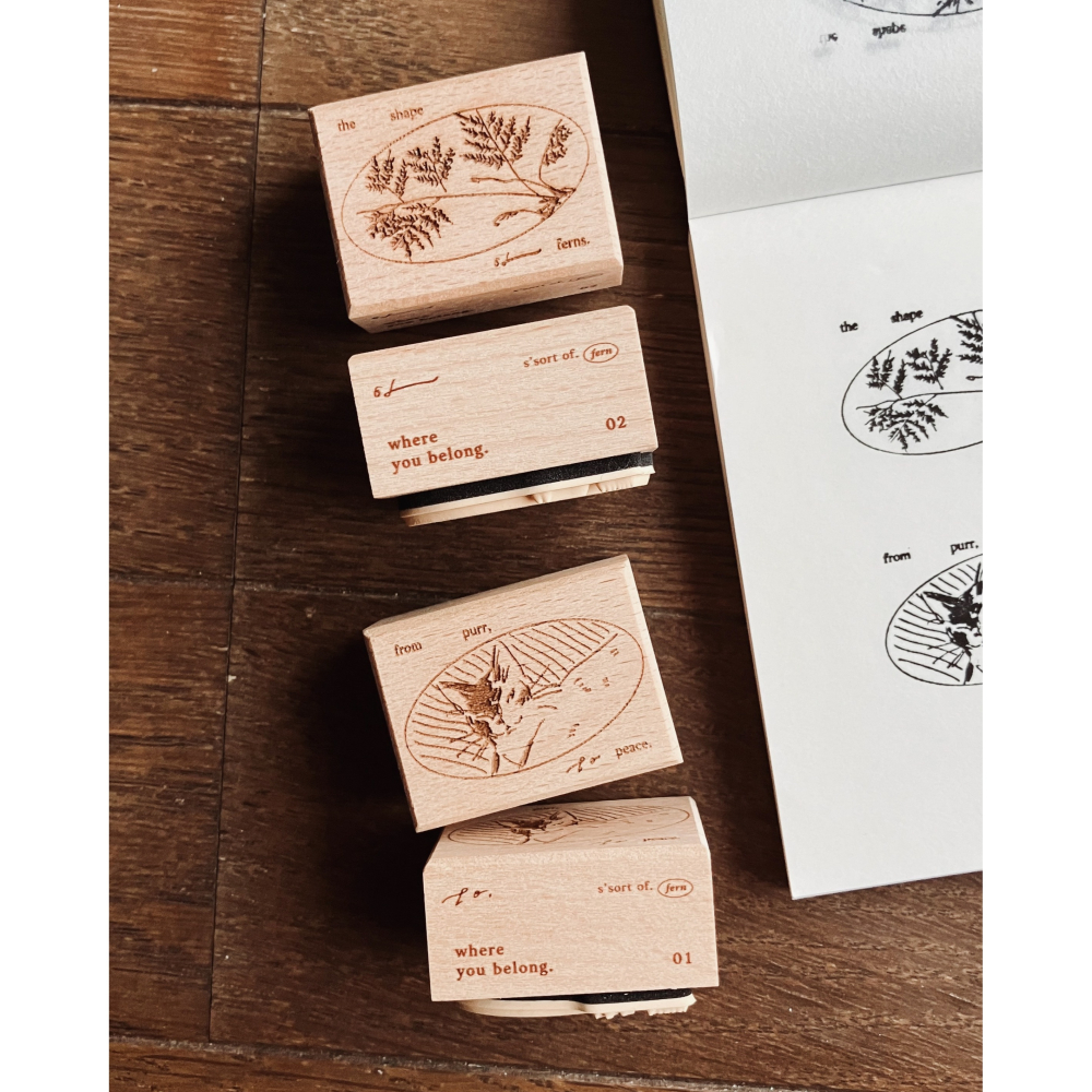 【2款】羊君 貓咪與蕨類 櫸木印章【立夏手帳生活】-細節圖6