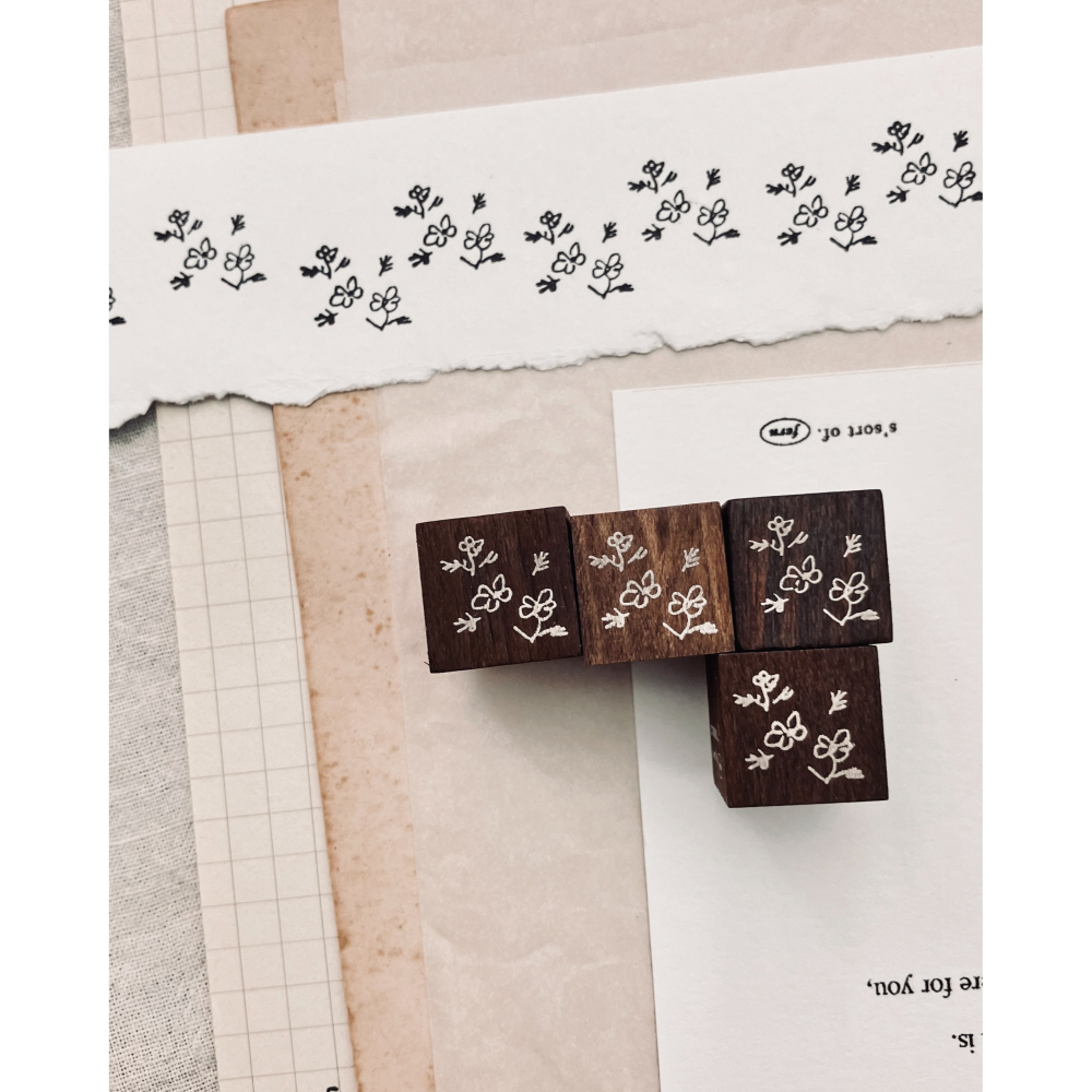 羊君 大波斯菊 𝐂𝐨𝐬𝐦𝐨𝐬 復古櫸木印章【立夏手帳生活】-細節圖3