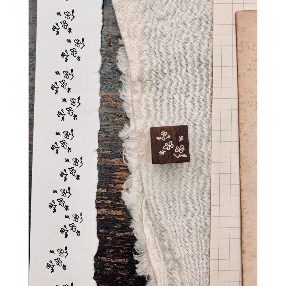 羊君 大波斯菊 𝐂𝐨𝐬𝐦𝐨𝐬 復古櫸木印章【立夏手帳生活】-細節圖5