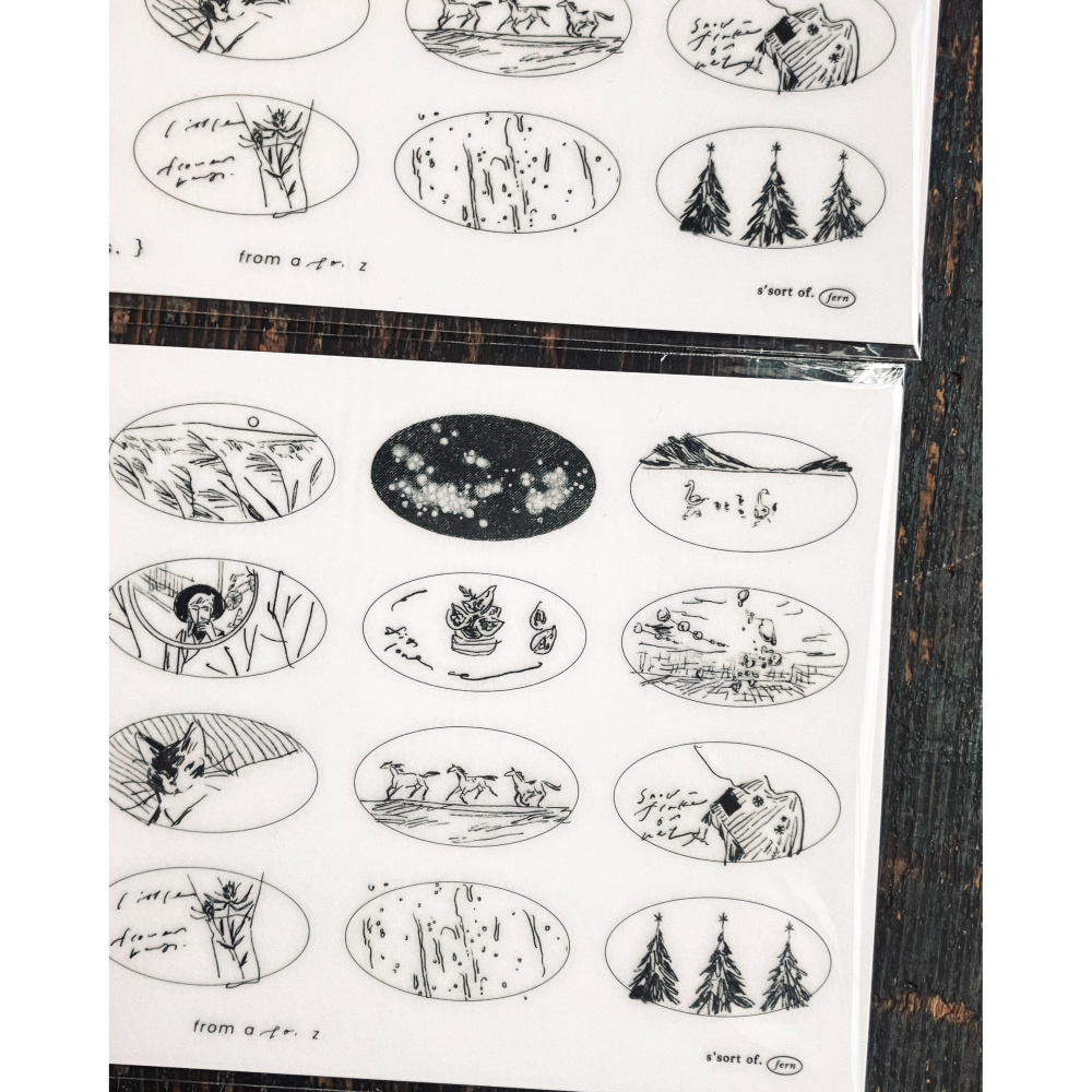 羊君 𝐁𝐞𝐥𝐨𝐯𝐞𝐝 𝐒𝐤𝐞𝐭𝐜𝐡𝐞𝐬 A6尺寸 轉印貼紙組【立夏手帳生活】-細節圖2