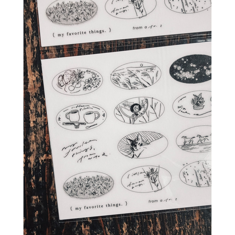 羊君 𝐁𝐞𝐥𝐨𝐯𝐞𝐝 𝐒𝐤𝐞𝐭𝐜𝐡𝐞𝐬 A6尺寸 轉印貼紙組【立夏手帳生活】-細節圖4