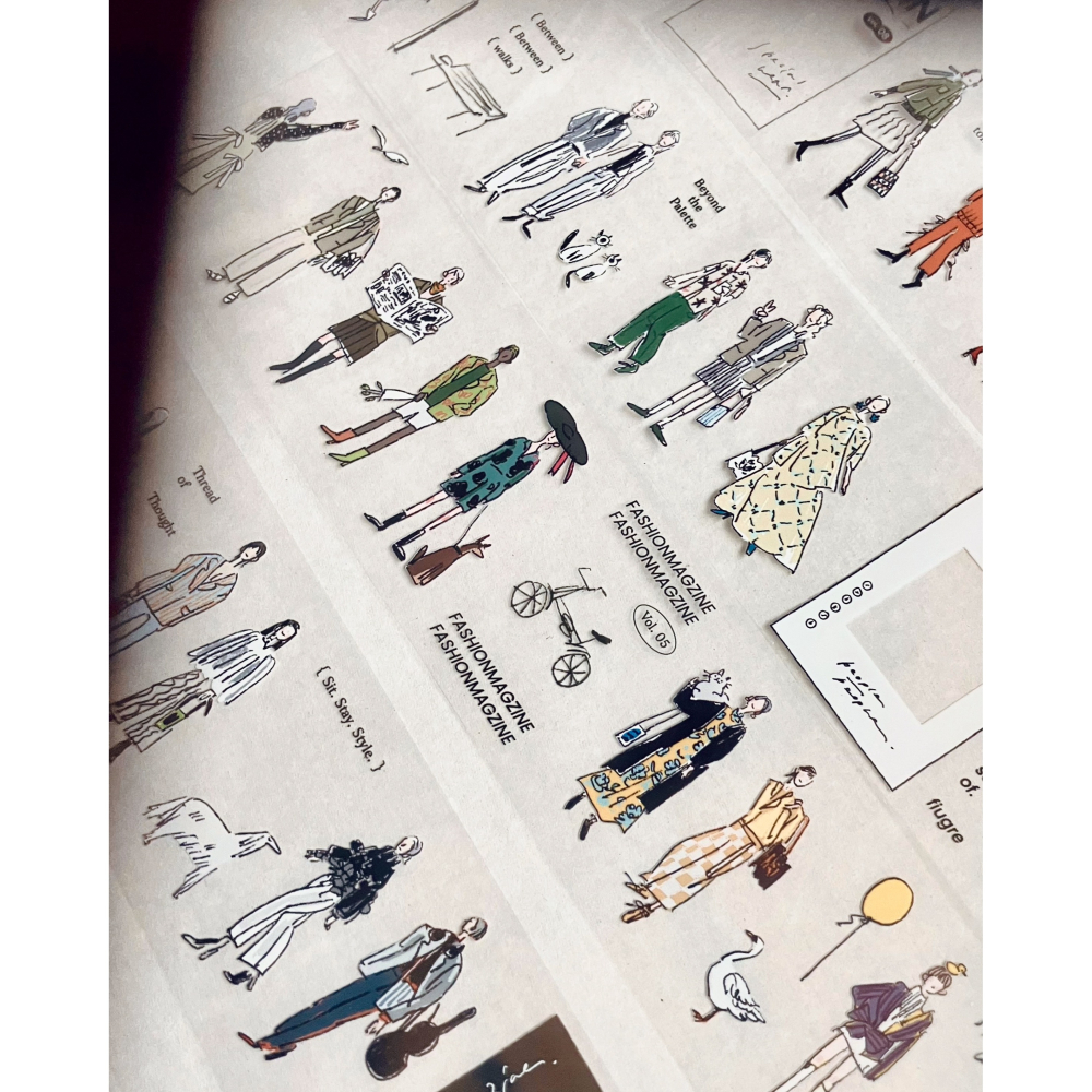 羊君 人群像 𝐅𝐢𝐠𝐮𝐫𝐞 𝐌𝐚𝐠𝐚𝐳𝐢𝐧𝐞 5cm 亮面PET膠帶【立夏手帳生活】-細節圖2