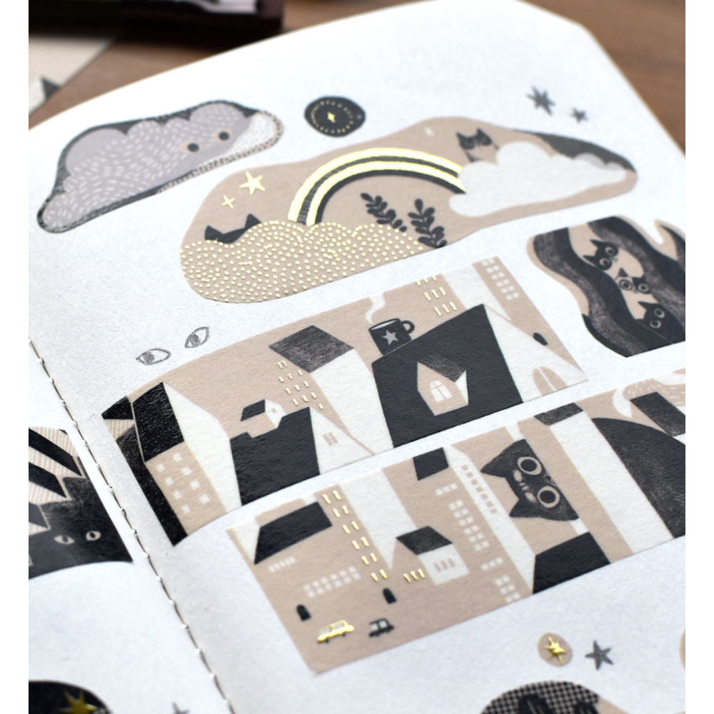 大芝麻小花生 躲貓貓 和紙燙金燙銀紙膠帶【立夏手帳生活】-細節圖4