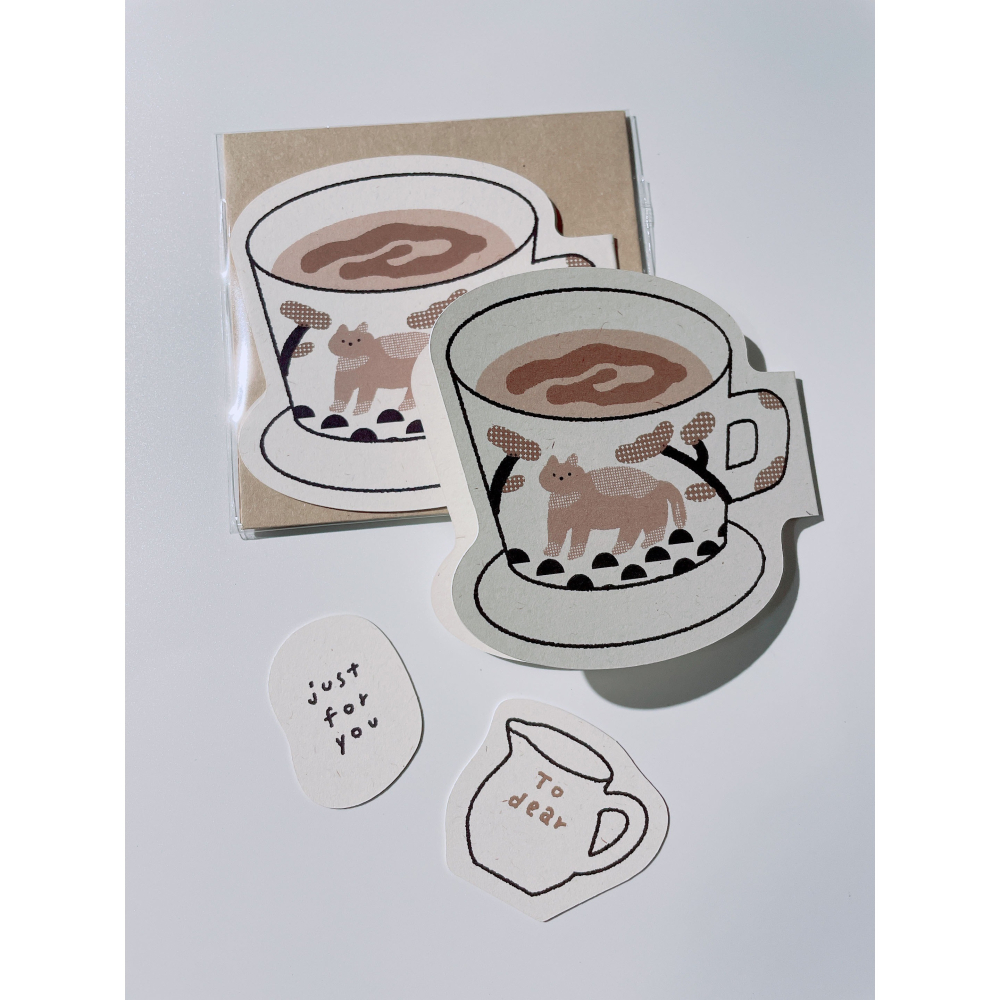 繭花cocoon poppy 造形咖啡杯卡片 共4款【立夏手帳生活】-細節圖2