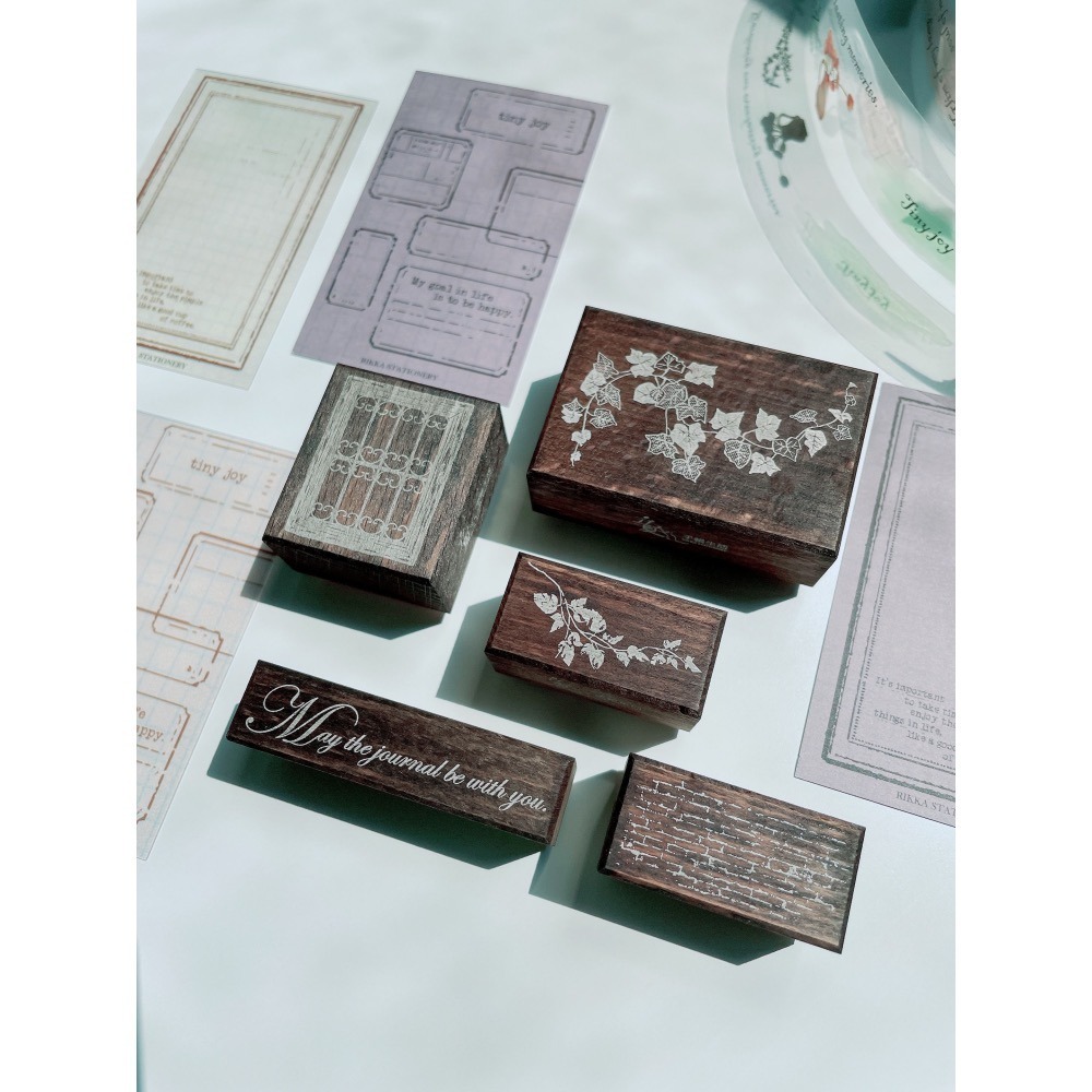 【立夏原創】Tiny joy復古櫸木印章 5款 【立夏手帳生活】-細節圖2