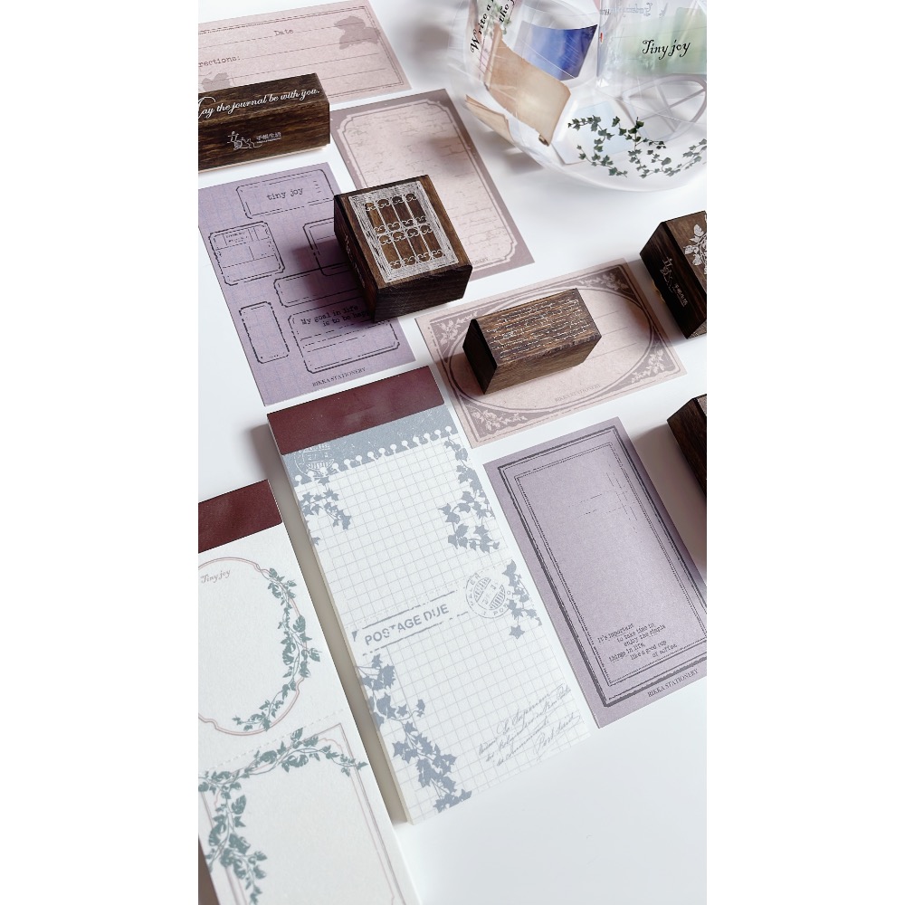 【立夏原創】Tiny joy大全套PET膠帶+印章套組+便簽本+拼貼卡 立夏手帳生活-細節圖2