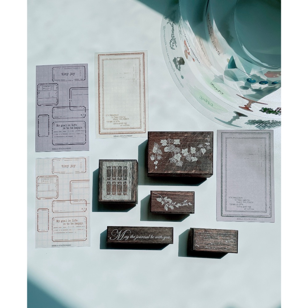 【立夏原創】Tiny joy大全套PET膠帶+印章套組+便簽本+拼貼卡 立夏手帳生活-細節圖6