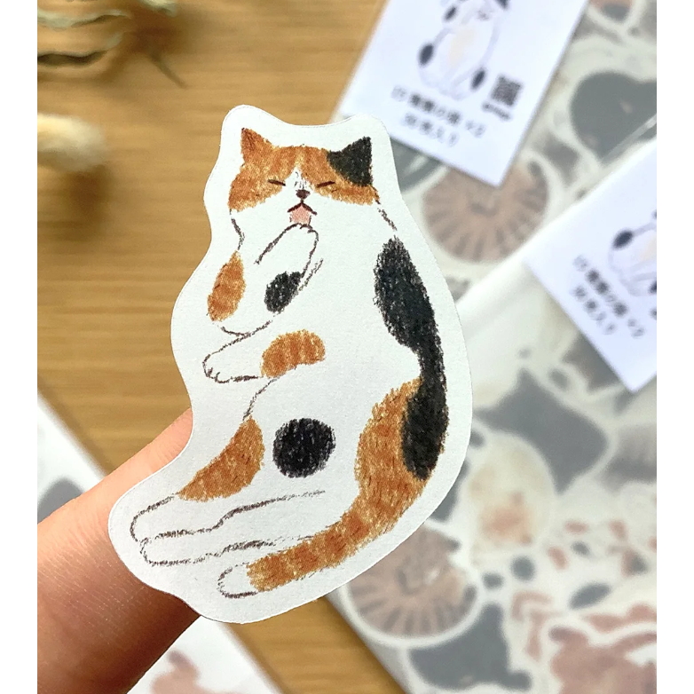 4legs 最愛喵喵喵 割型貼紙包 4 legs 貓咪 日本製【立夏手帳生活】-細節圖3