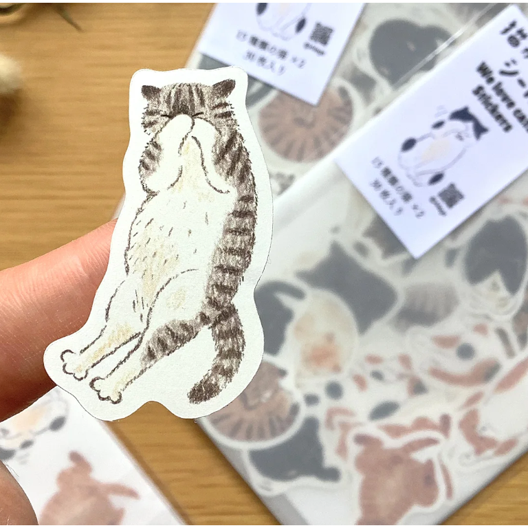 4legs 最愛喵喵喵 割型貼紙包 4 legs 貓咪 日本製【立夏手帳生活】-細節圖6