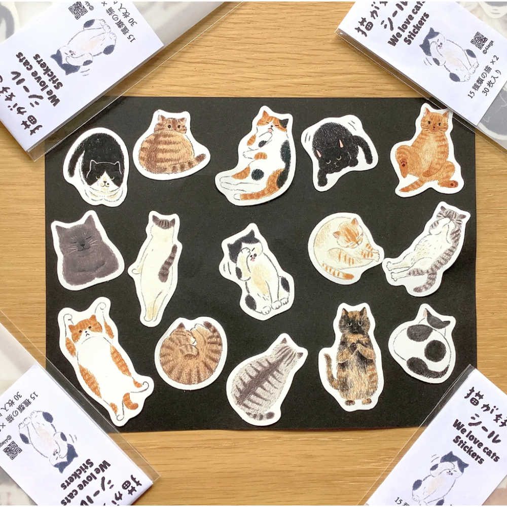 4legs 最愛喵喵喵 割型貼紙包 4 legs 貓咪 日本製【立夏手帳生活】-細節圖9