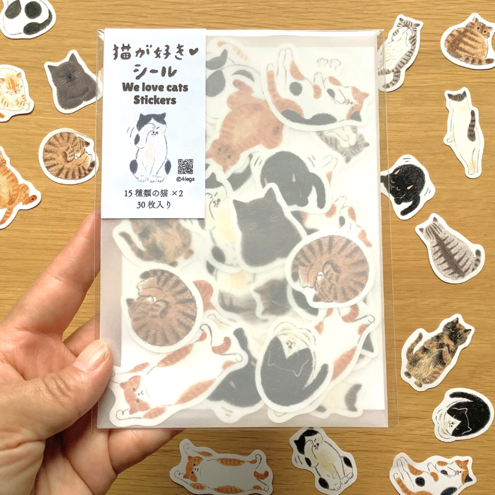 4legs 最愛喵喵喵 割型貼紙包 4 legs 貓咪 日本製【立夏手帳生活】-細節圖11