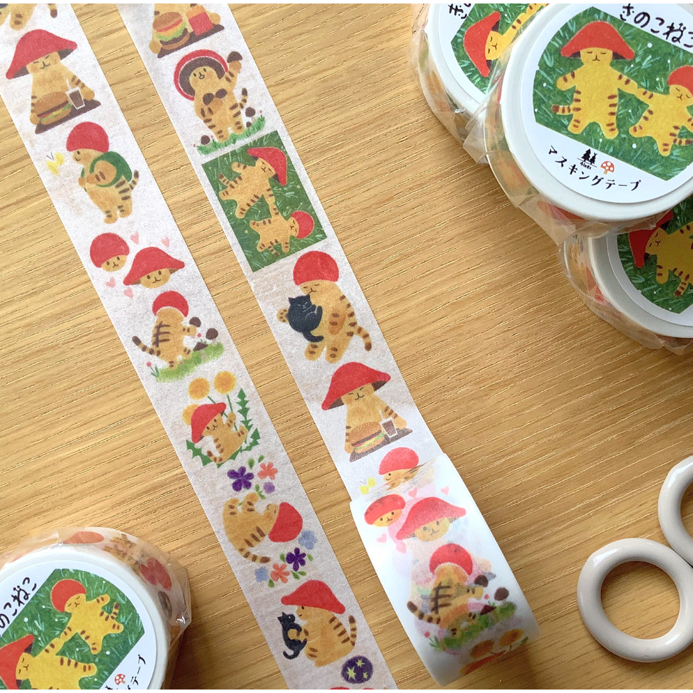 【2代】4legs 和紙膠帶 菇菇貓款 4 legs 貓咪 日本製【立夏手帳生活】-細節圖8