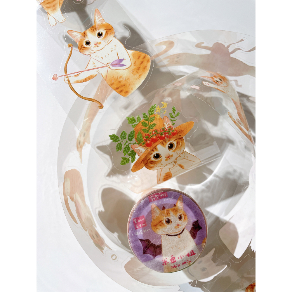 補補貓・大衛煮愛 米亞小姐 6cm割型亮面PET膠帶【立夏手帳生活】-細節圖6