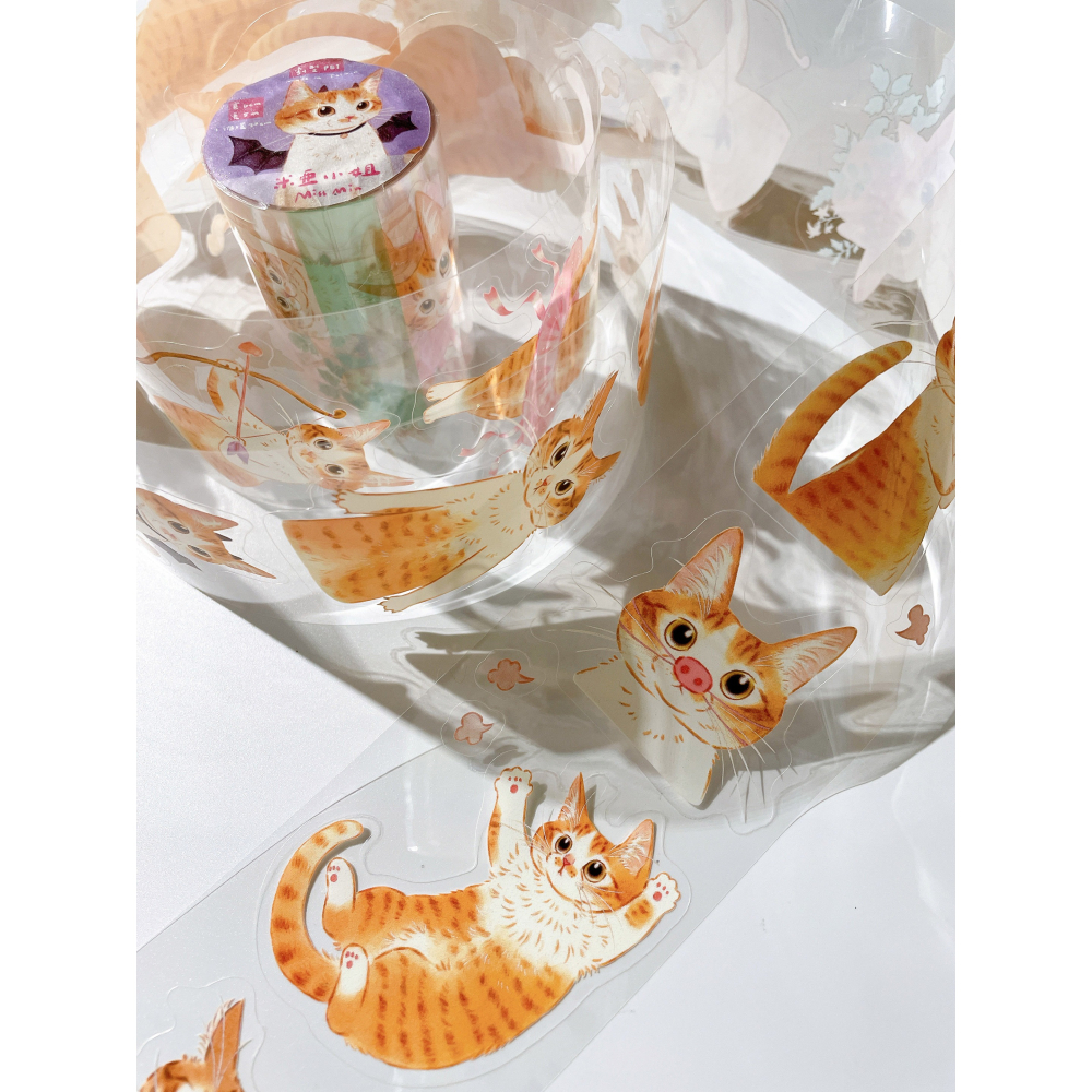 補補貓・大衛煮愛 米亞小姐 6cm割型亮面PET膠帶【立夏手帳生活】-細節圖7