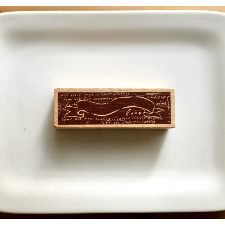 【文畫季限定款】什物a kind of cafe 詩語緞帶 Poetry Ribbon 長條天然實木印章【立夏手帳生活】-細節圖2