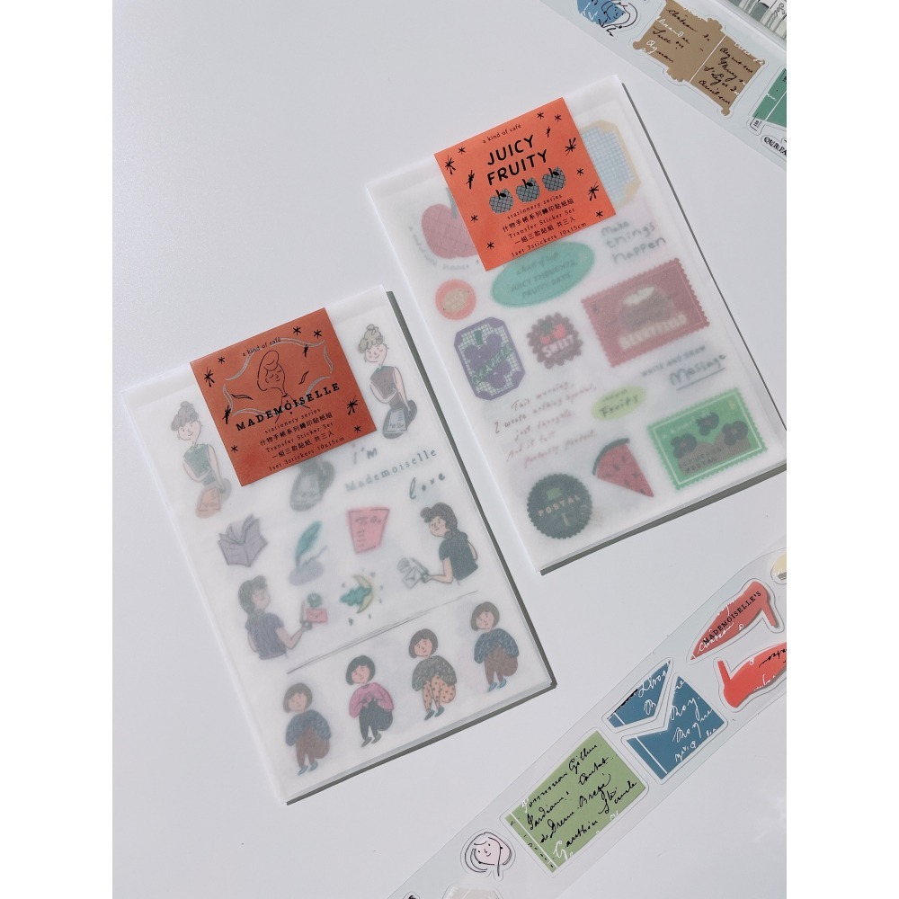 【共3款】什物a kind of cafe「一起歡慶/小女仕們/自由水果」轉印貼紙三張組【立夏手帳生活】-細節圖2