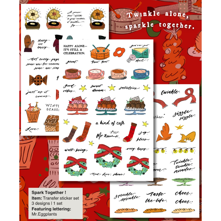 【共3款】什物a kind of cafe「一起歡慶/小女仕們/自由水果」轉印貼紙三張組【立夏手帳生活】-規格圖7
