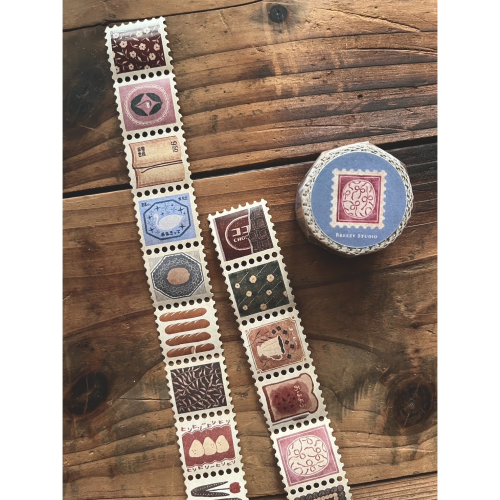微瘋畫室 香氣製票所 3cm 郵票紙膠帶【立夏手帳生活】-細節圖3