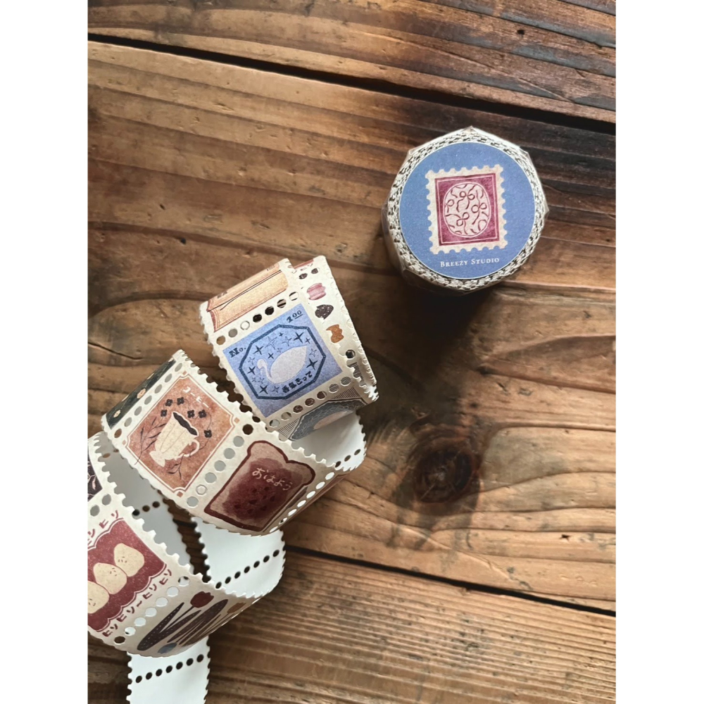 微瘋畫室 香氣製票所 3cm 郵票紙膠帶【立夏手帳生活】-細節圖9