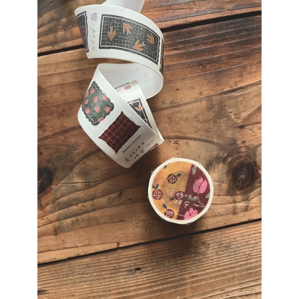 微瘋畫室 老奶奶の拼布 3cm 切形和紙膠帶【立夏手帳生活】-細節圖2