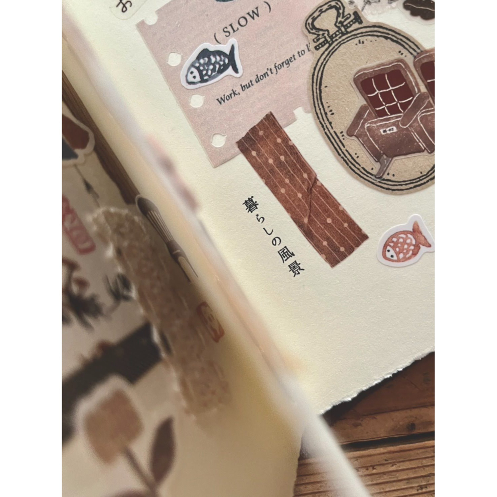 微瘋畫室 老奶奶の拼布 3cm 切形和紙膠帶【立夏手帳生活】-細節圖3