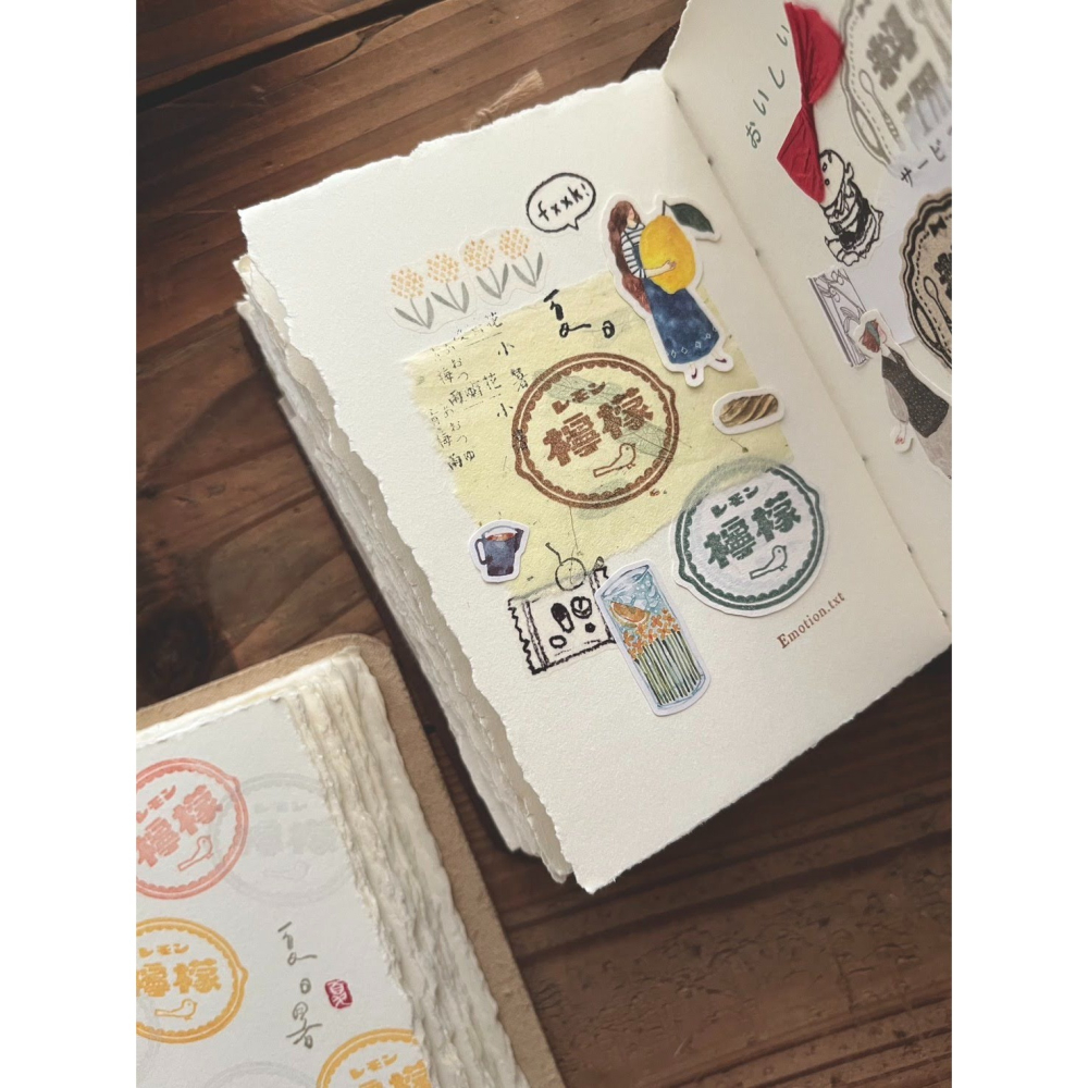 【第三彈】微瘋畫室「牛乳/檸檬/旅行/料理」昭和古舊標籤印章【立夏手帳生活】-細節圖2