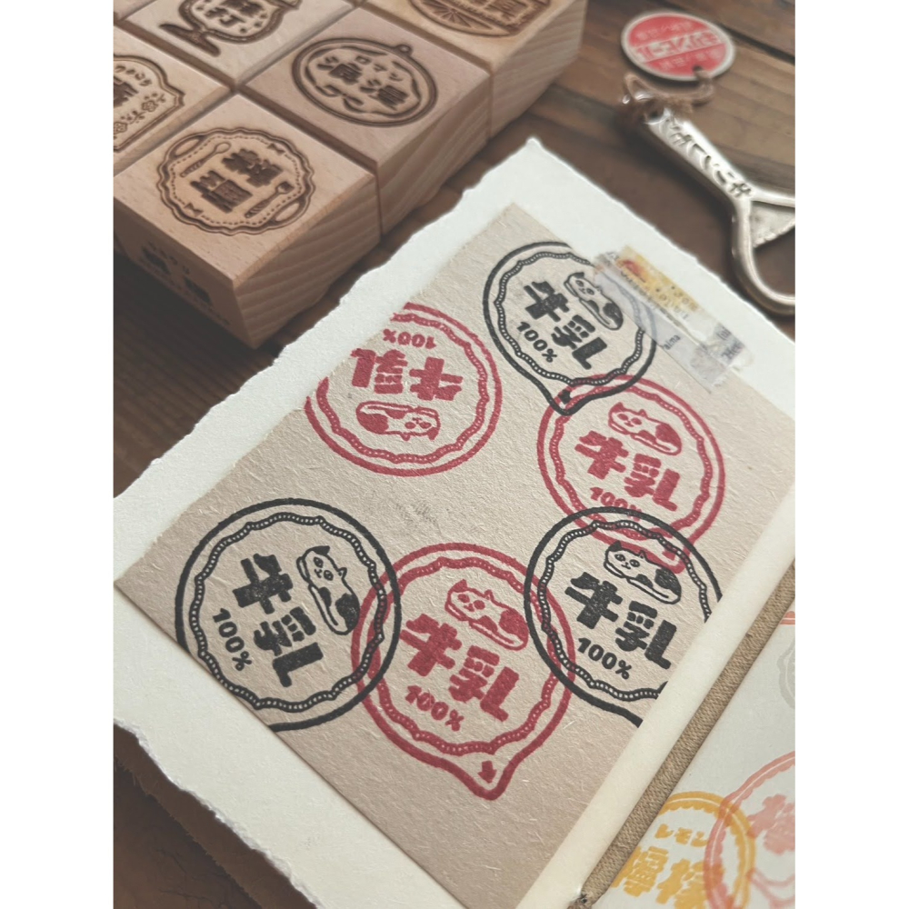【第三彈】微瘋畫室「牛乳/檸檬/旅行/料理」昭和古舊標籤印章【立夏手帳生活】-細節圖3