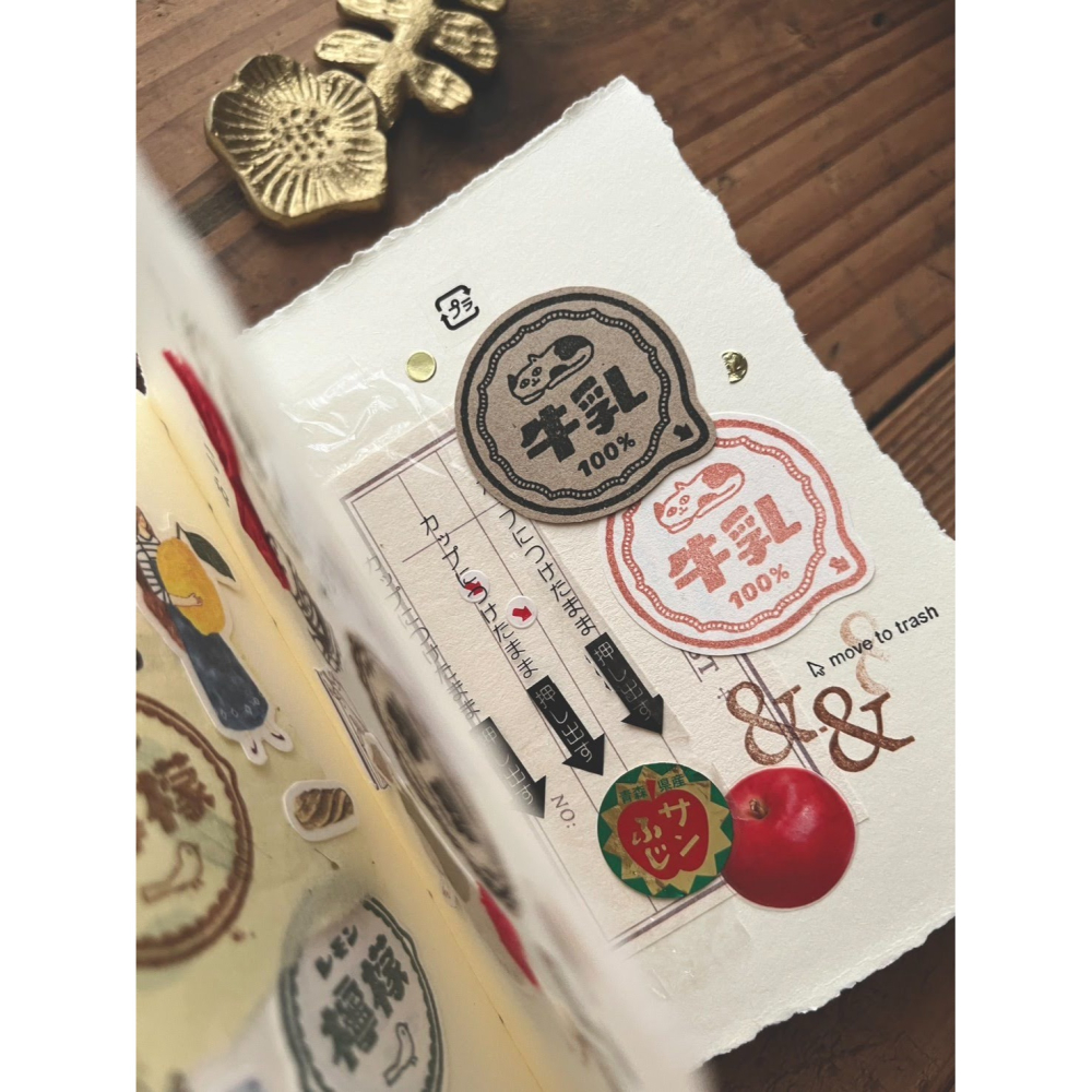 【第三彈】微瘋畫室「牛乳/檸檬/旅行/料理」昭和古舊標籤印章【立夏手帳生活】-細節圖7