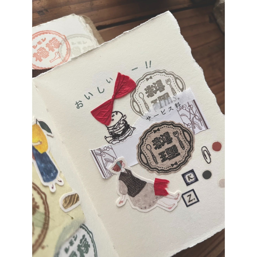 【第三彈】微瘋畫室「牛乳/檸檬/旅行/料理」昭和古舊標籤印章【立夏手帳生活】-細節圖9